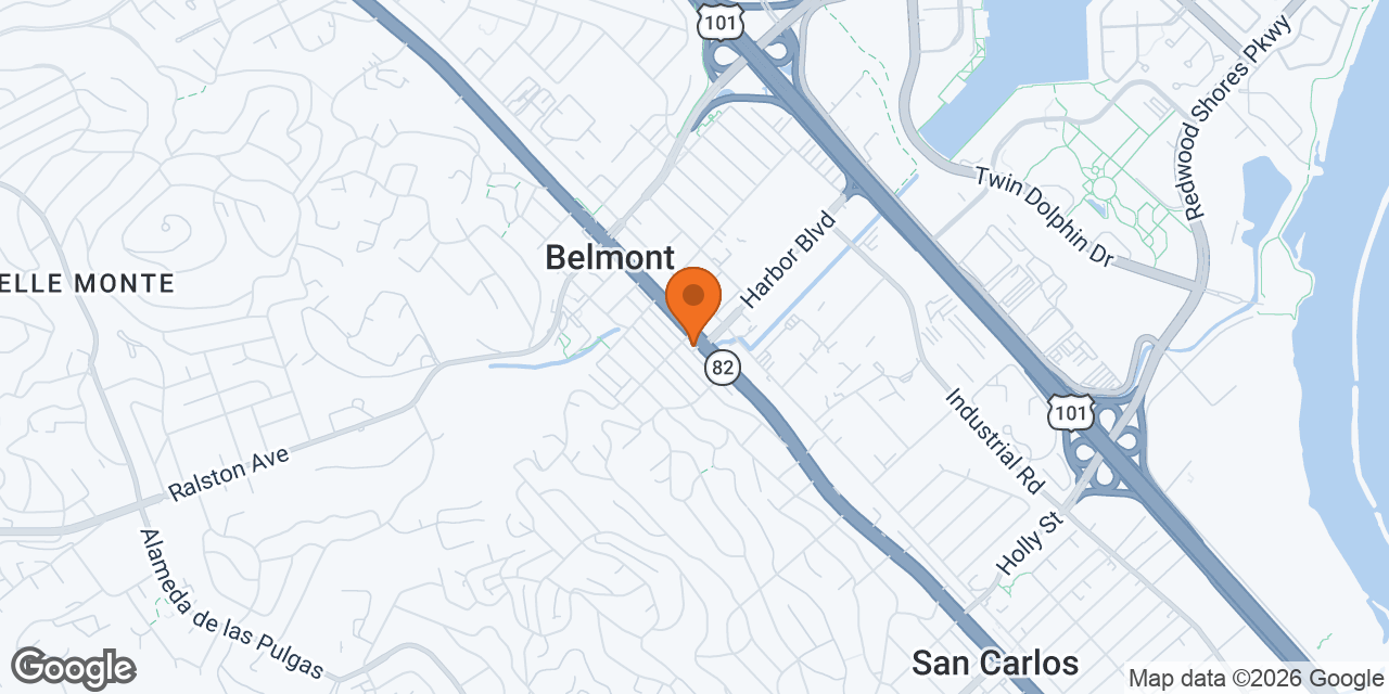 Map of Zoom Room Belmont at 1412 El Camino Real, Belmont, CA