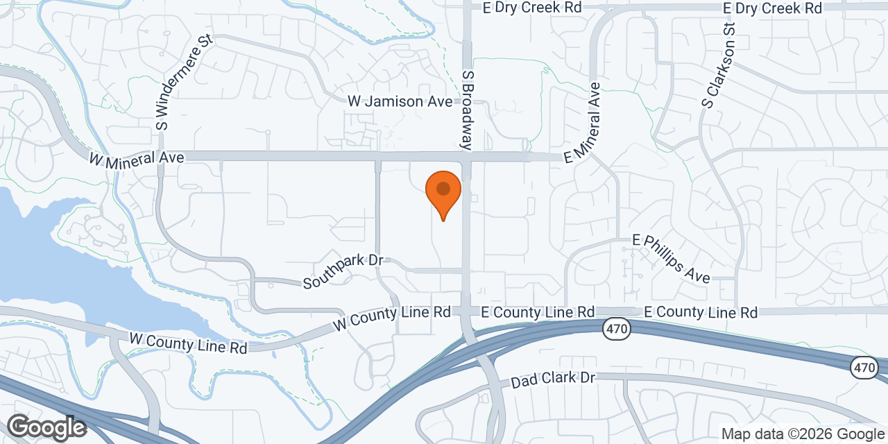 Map of Zoom Room Littleton at 8023 S Broadway, Littleton, CO