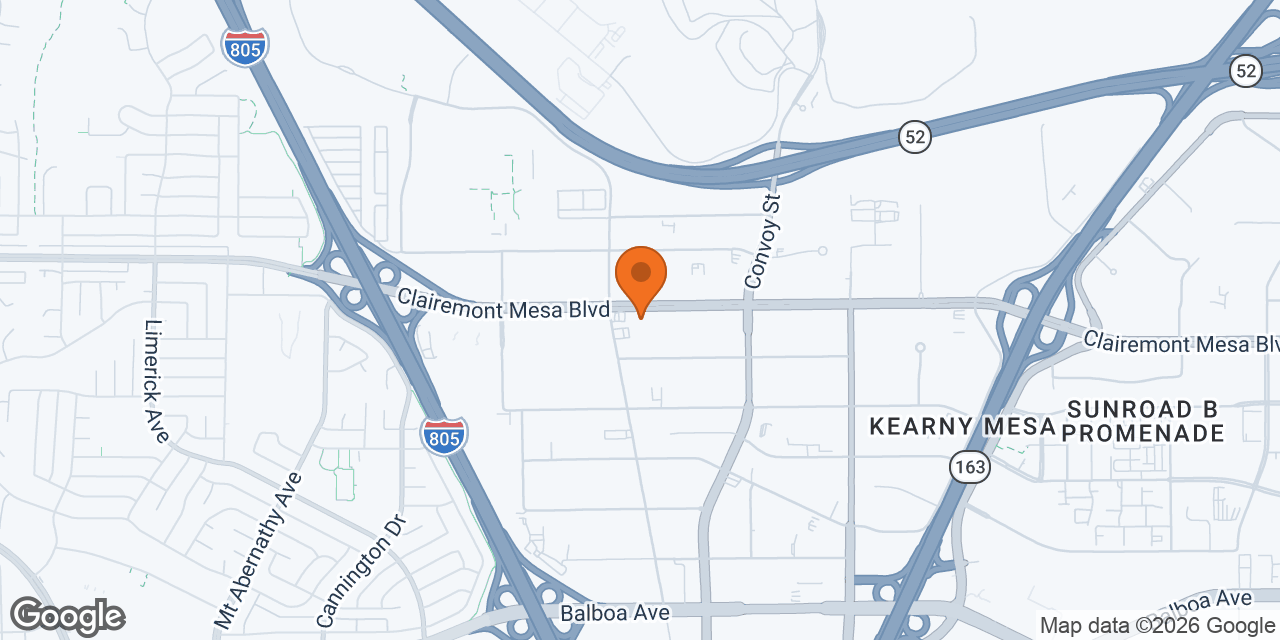 Map of Zoom Room Kearny Mesa at 7475 Clairemont Mesa Blvd, San Diego, CA