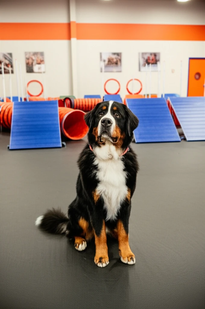 Bernese Mountain Dog during obedience training at Zoom Room