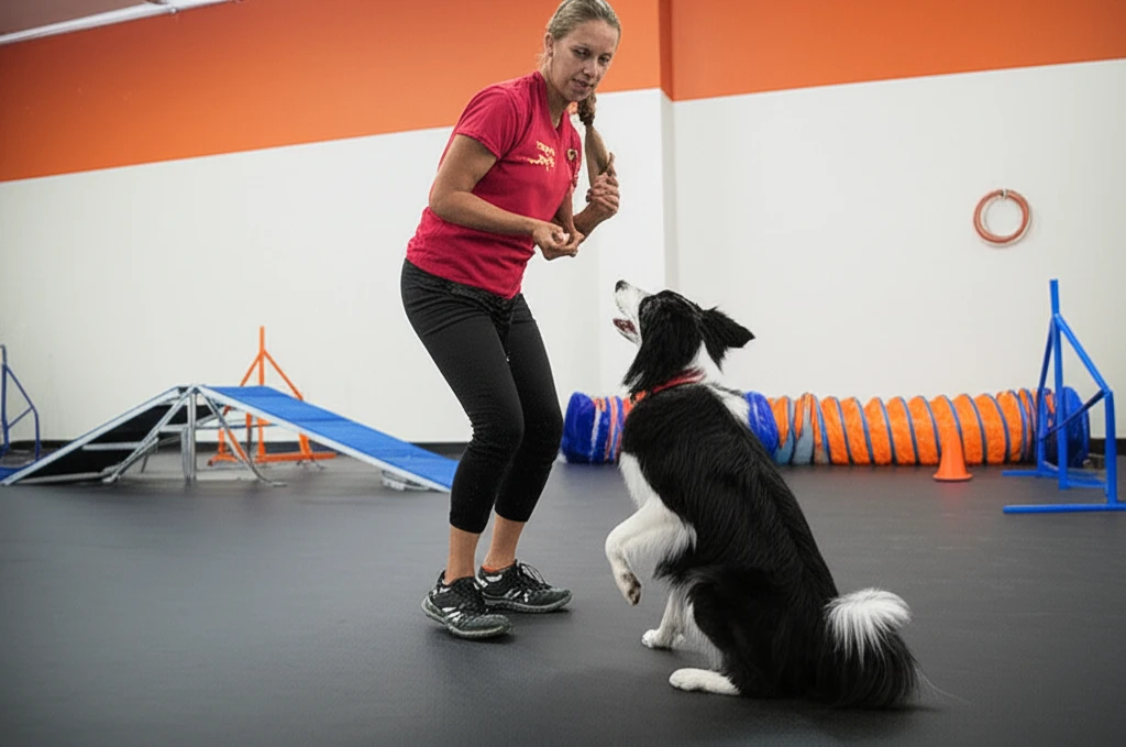 Professional dog training session at Zoom Room
