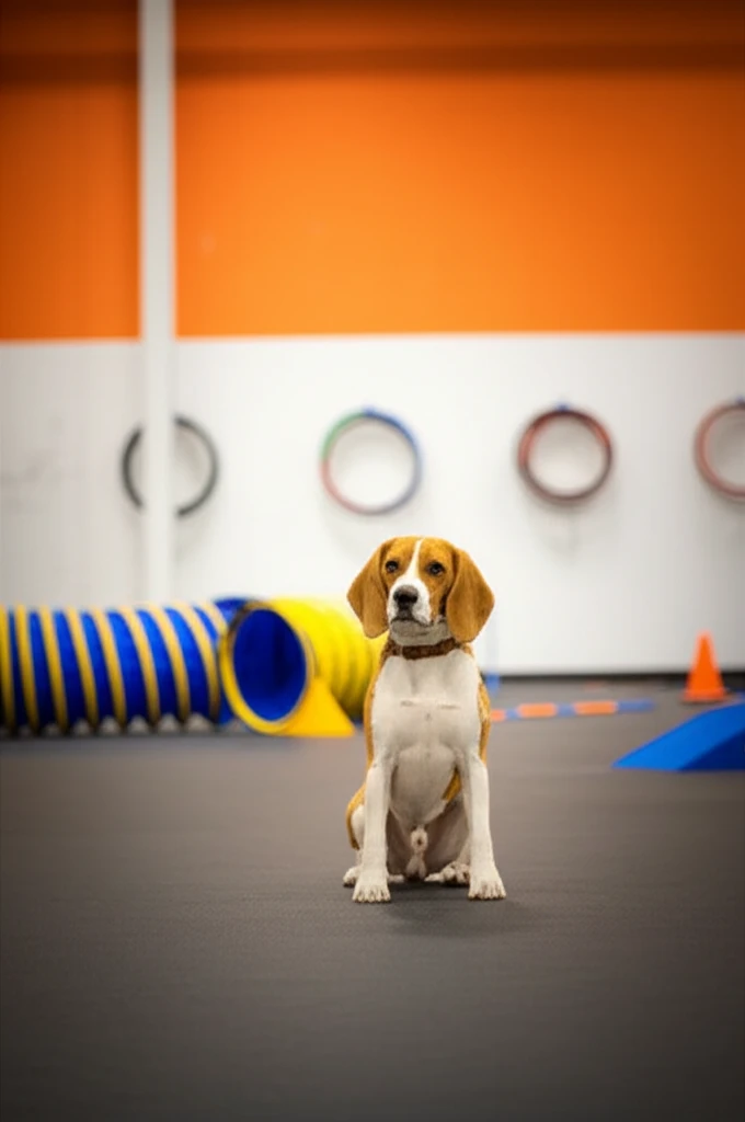 Dog practicing door manners during training at Zoom Room